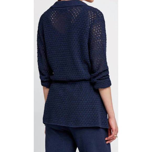 NEW KNITSS braided knit flow jacket in navy - Picture 2 of 3